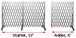 Starter at 12' and adder at 6'
