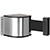 Retractable belt barrier in matte silver finish