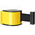 Retractable belt barrier in yellow finish
