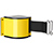 Retractable belt barrier in yellow finish