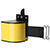 Retractable belt barrier with yellow finish
