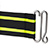 Black belt with two neon yellow horizontal stripes