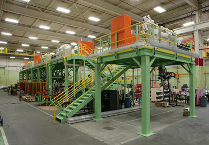 Mezzanine in a manufacturing facility