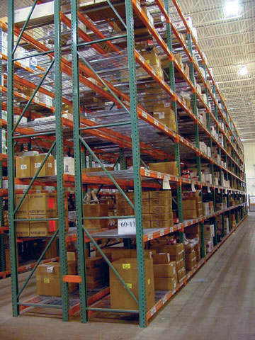 pallet rack in a warehouse