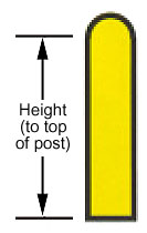 bollard cover and height to top of post