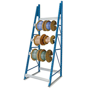 Spools on an a-frame rack