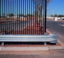 Guardrail protecting iron fence