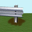 rail mounted to post in hole