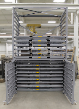 Combination Rolling and Stacking Sheet Rack