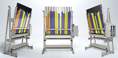 illustration of three mobile pick dispensers