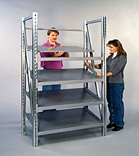 Install shelves, side guides