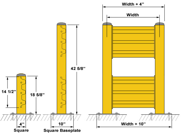 Steel Guard Rail Dimensions