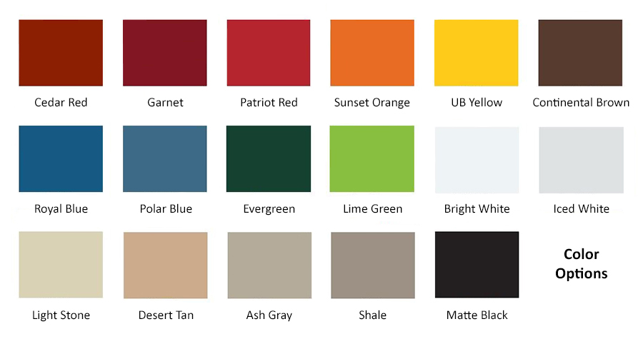 Trac-Rite color chart