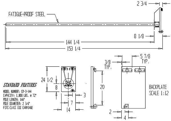 diagram showing dimensions