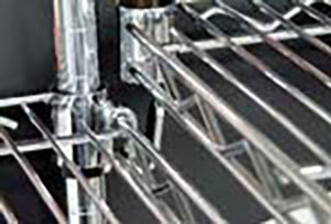 detail of shelf and post connection