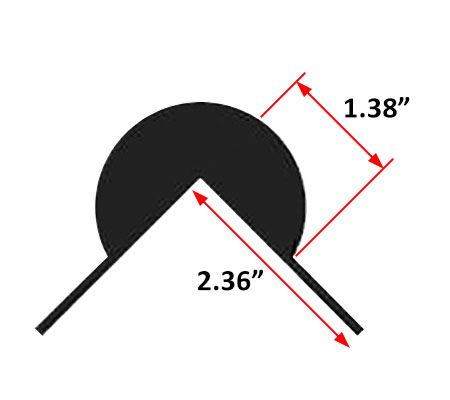 cross section drawing of IW60-6865 with dimensions