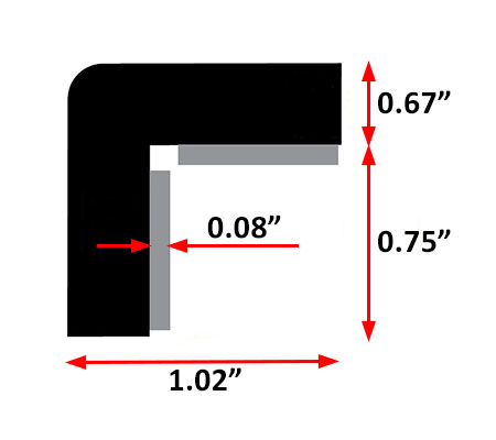 cross section drawing of IW60-6918-3 with dimensions