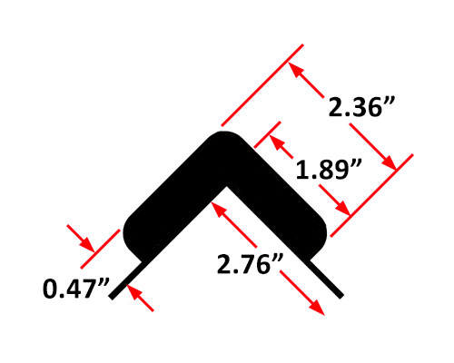cross section drawing of IW60-6782 with dimensions