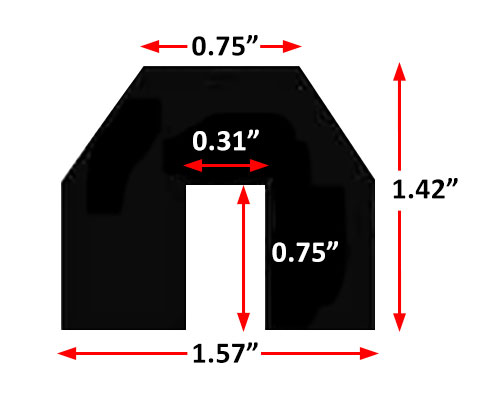 cross section drawing of IW60-6820-3 with dimensions