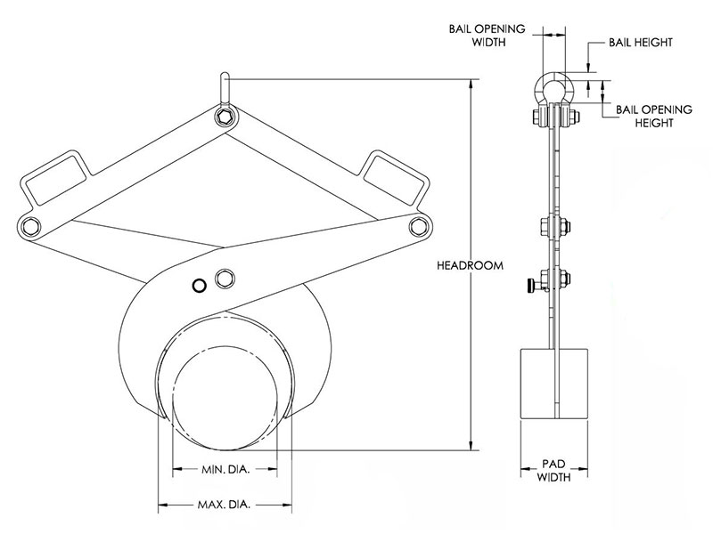 adjustable bar tong drawing