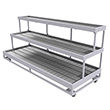 Mobile Stairstep Flood Table for Growers - 8'W x 3'D with 2'D and 1'D Levels, 48"H