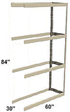 Long Span Shelving, 60" x 30" x 84" No Decking, 800 Lbs. Cap., Adder