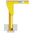 Sleeve Insert Mount Jib Crane - 1/4 Ton Cap., 10' Span, 10' Underboom Ht.