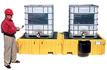 Twin IBC Spill Pallet - With 1 right side bucket shelf, w/o drain