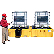 Twin IBC Spill Pallet - With 1 left side bucket shelf, w/o drain