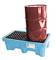 2-Drum Fluorinated Spill Containment Pallet - Light Blue, No Drain