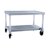 Mobile Aluminum Equipment Stand w/ Undershelf - 30"D x 24"H x 72"L