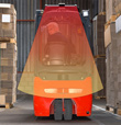 Forklift-Mounted Collision Sensor with Audible Alarm - 180 Deg. Radar