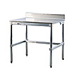 Stainless Steel Topped Table w/ Backsplash - 24"D x 34"H x 48"L