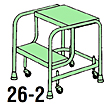 2 Step Diamond Plate Welded Steel Mobile Ladder Stand - 26"W x 24"D Platform