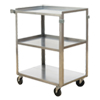 Stainless Steel Service Cart with Three Shelves - 24"L x 15.5"W