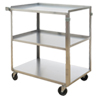 Stainless Steel Service Cart with Three Shelves - 17.625"L x 27.125"W