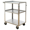 Stainless Steel Service Cart with Three Shelves - 15.75"L x 24"W
