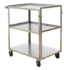 Stainless Steel Service Cart with Three Shelves - 18"L x 27.375"W