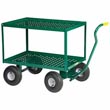 5th Wheel Wagon - 24" x 36" Perforated Double Decks w/ Retaining Lips, 10" Pneumatic Wheels, 1000 lb. Cap.
