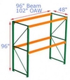 Pallet Rack Starter - 96w x 48d x 96h, 2 Beam Levels - 4000 Cap. Beams