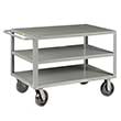 Heavy Duty Service Cart - 3 Shelves, 30"W x 48"L, 2 Swivel & 2 Rigid Casters
