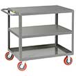 Medium Duty Service Cart - 3 Shelves, 24"W x 48"L, Flush Top