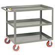 Medium Duty Service Cart - 3 Shelves, 24"W x 36"L, Lip Top