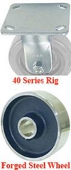 40 Series Rigid Caster - 4" x 1-1/2" Forged Steel Wheel - 1,200 lb. Cap.