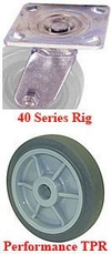 40 Series Swivel Caster - 6" x 1-1/2" Performance TPR Wheel - 475 lb. Cap.