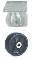 40 Series Rigid Caster - 4" x 1-1/2" Polyolefin Wheel - 375 lb. Cap.