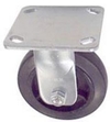 40 Series Rigid Caster - 5" x 1-1/2" Rubber on Iron Wheel - 300 lb. Cap.