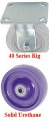 40 Series Rigid Caster - 5" x 1-1/2" Solid Urethane Wheel - 330 lb. Cap.