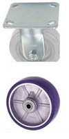 40 Series Rigid Caster - 4" x 1-1/2" Urethane on Aluminum Wheel - 600 lb. Cap.
