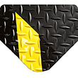 Diamond-Plate SpongeCote Beveled Heavy Duty Black w/Yellow Chevron Borders 9/16in x 3ft x 5ft